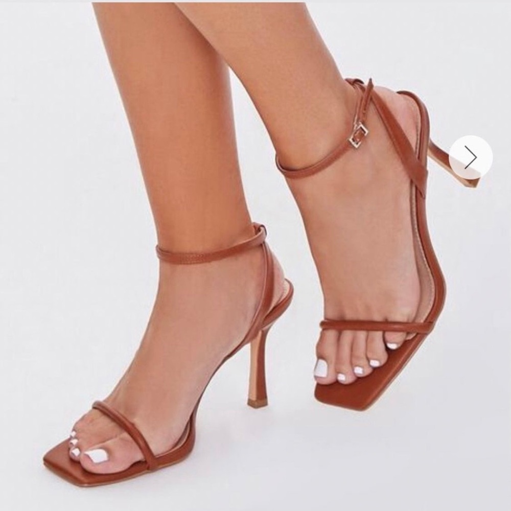Tan Open-toe Heels